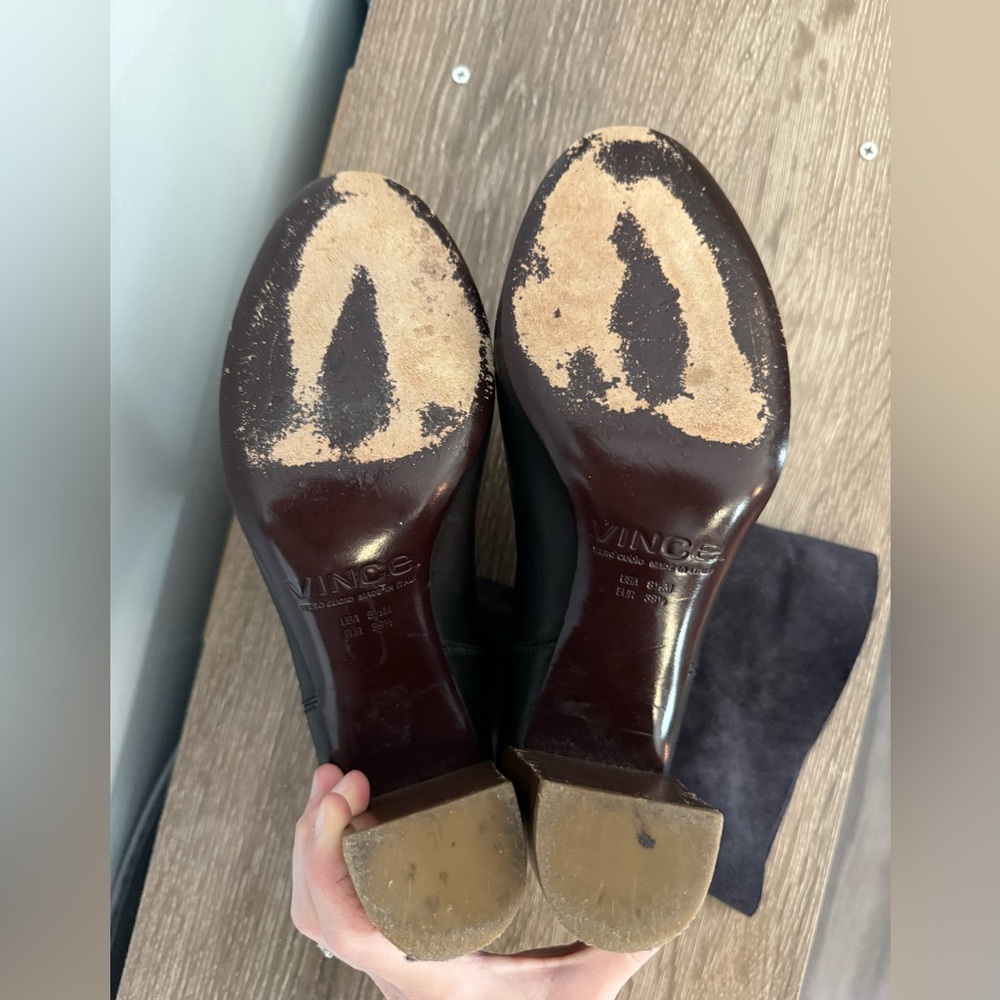 Vince Chase Black Leather And Suede Ankle Boots 8.5 - Picture 5 of 5